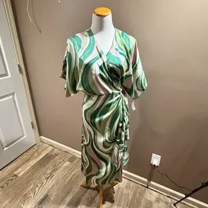 Lush Dresses | Lush Green And Pink Swirl Dress | Color: Green/Pink | Size: M | Amybethgallogly's Closet